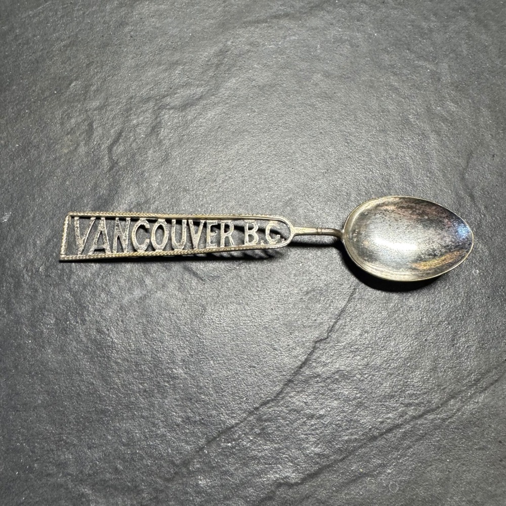 Vintage Vancouver BC Souvenir Spoon Cutout Handle Silver Tone Collectible Travel